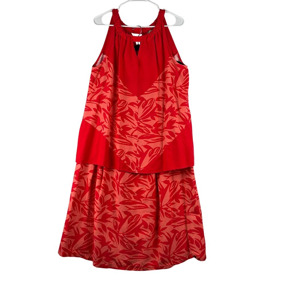 Appraisal 2 Piece Tank Skirt Outfit Linen Blend Women’s XL Tropical Vacation Red